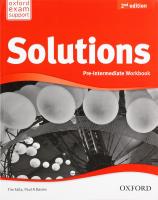 Solutions Pre-Intermediate. 2nd Edition: Workbook